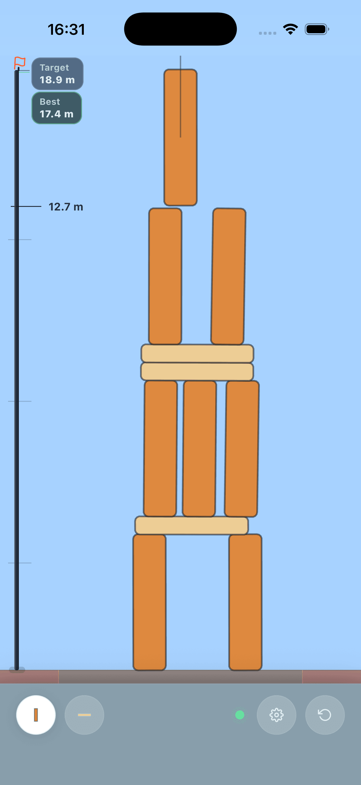 Early Stackfall tower with stable base